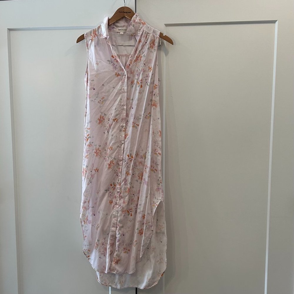Pink Floral Cloth and Stone Dress Medium